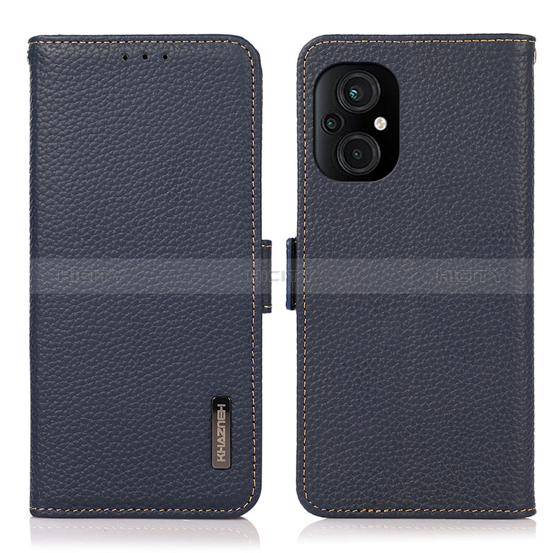 Funda de Cuero Cartera con Soporte Carcasa B03H para Xiaomi Poco M5 4G Azul