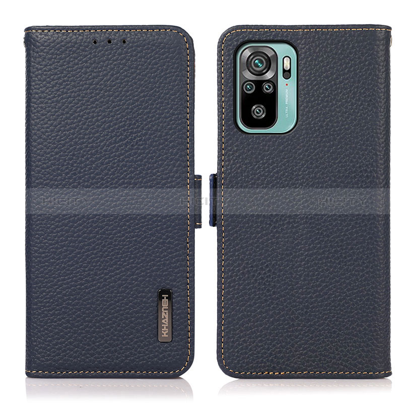 Funda de Cuero Cartera con Soporte Carcasa B03H para Xiaomi Poco M5S Azul