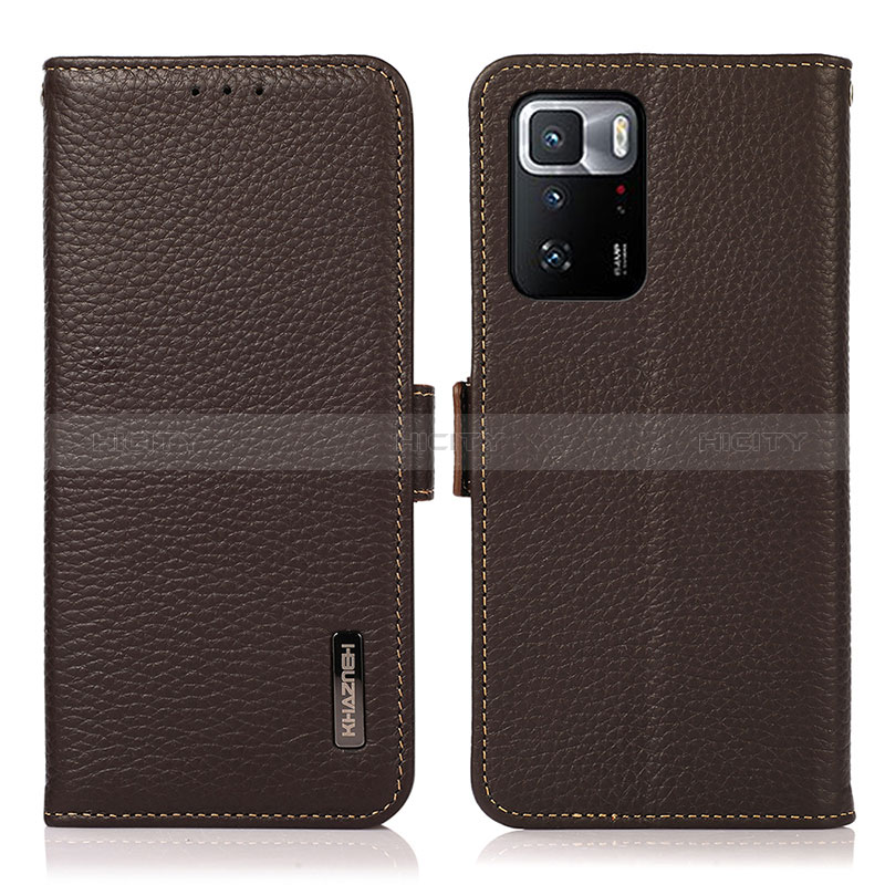 Funda de Cuero Cartera con Soporte Carcasa B03H para Xiaomi Poco X3 GT 5G Marron