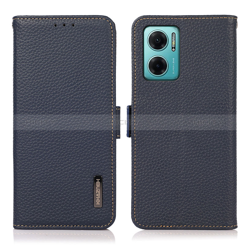 Funda de Cuero Cartera con Soporte Carcasa B03H para Xiaomi Redmi 10 5G Azul