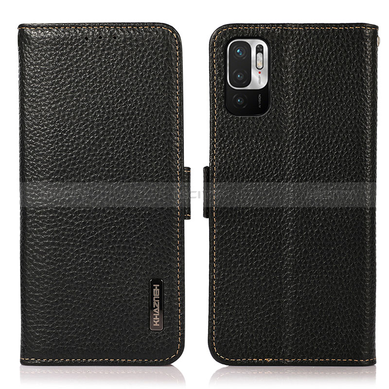 Funda de Cuero Cartera con Soporte Carcasa B03H para Xiaomi Redmi Note 10 JE 5G Negro