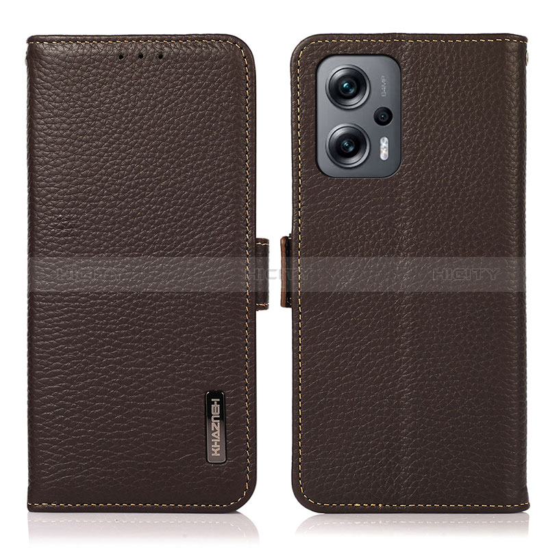 Funda de Cuero Cartera con Soporte Carcasa B03H para Xiaomi Redmi Note 11T Pro 5G Marron