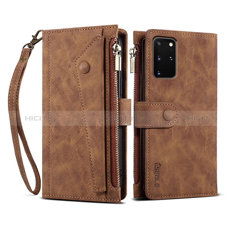 Funda de Cuero Cartera con Soporte Carcasa B03S para Samsung Galaxy S20 Plus 5G Marron