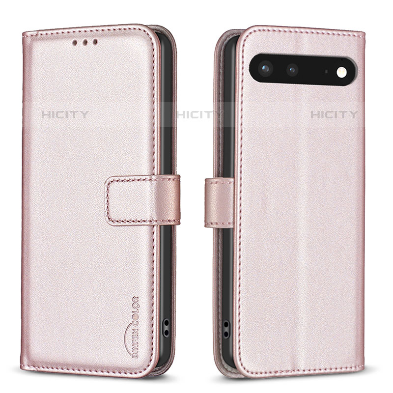 Funda de Cuero Cartera con Soporte Carcasa B04F para Google Pixel 7 5G Oro Rosa