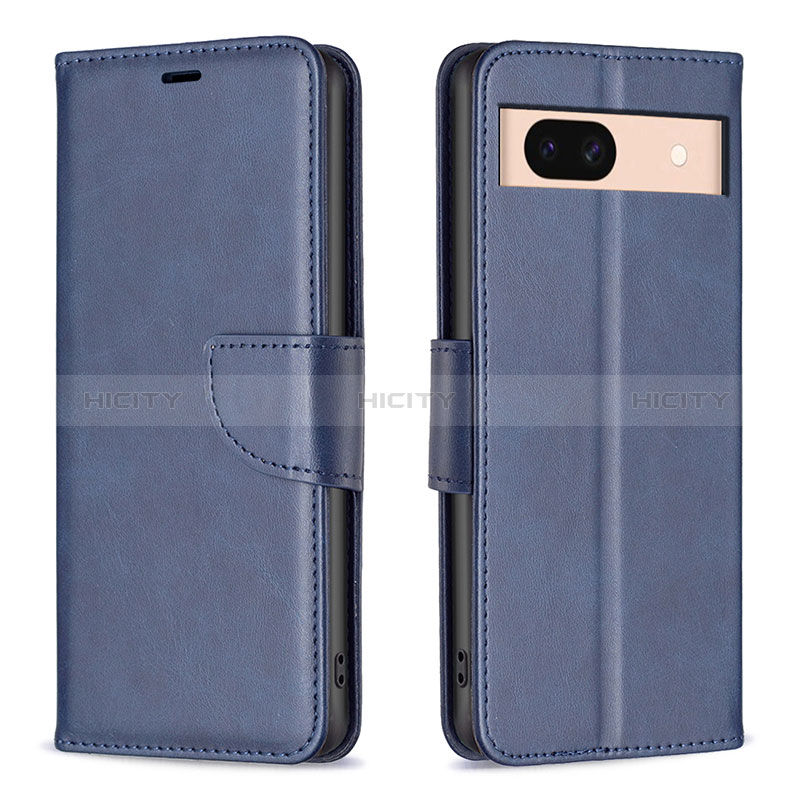 Funda de Cuero Cartera con Soporte Carcasa B04F para Google Pixel 8a 5G Azul