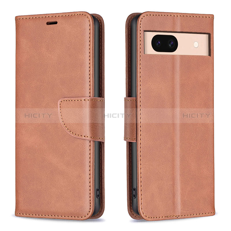 Funda de Cuero Cartera con Soporte Carcasa B04F para Google Pixel 8a 5G Marron