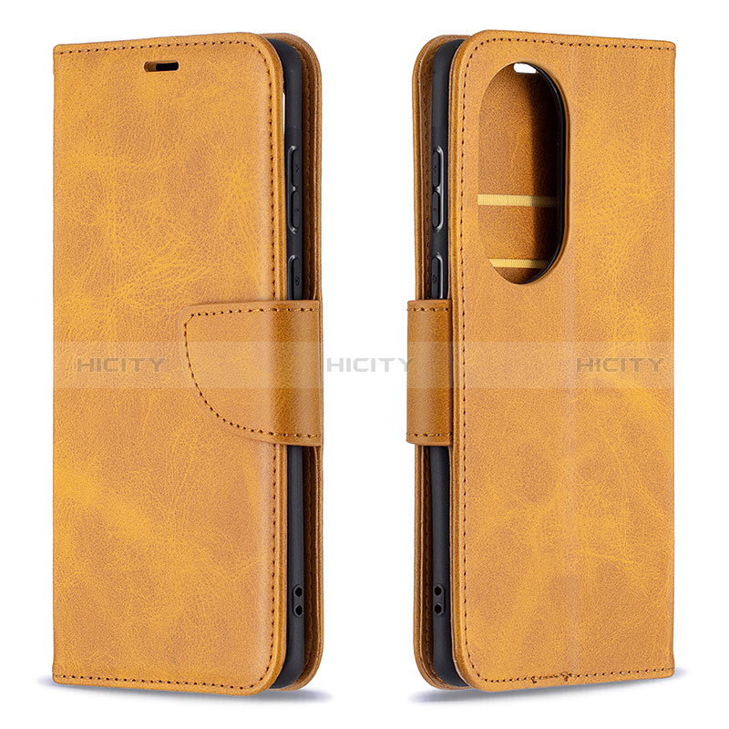 Funda de Cuero Cartera con Soporte Carcasa B04F para Huawei P50 Marron Claro