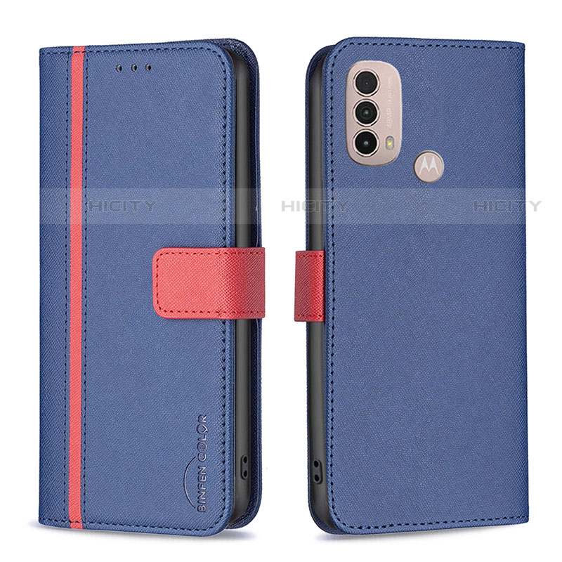 Funda de Cuero Cartera con Soporte Carcasa B04F para Motorola Moto E20