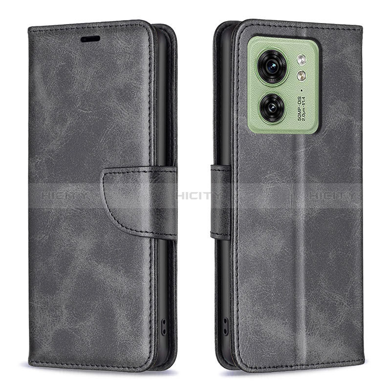 Funda de Cuero Cartera con Soporte Carcasa B04F para Motorola Moto Edge (2023) 5G Negro