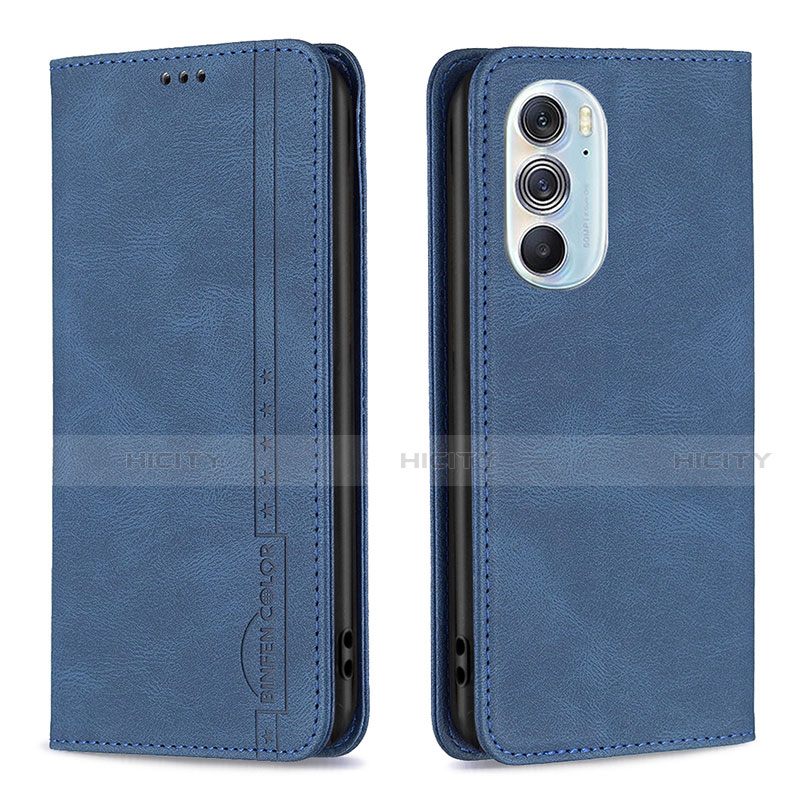 Funda de Cuero Cartera con Soporte Carcasa B04F para Motorola Moto Edge 30 Pro 5G Azul