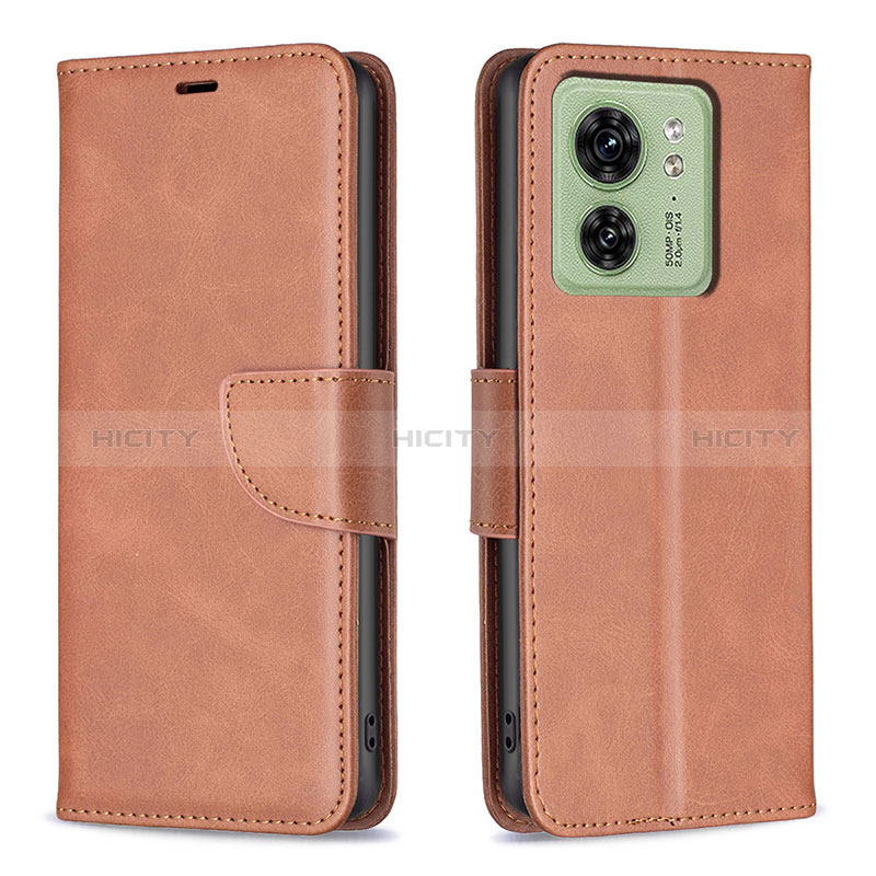 Funda de Cuero Cartera con Soporte Carcasa B04F para Motorola Moto Edge 40 5G Marron