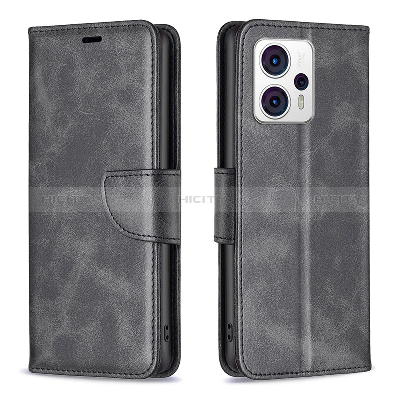 Funda de Cuero Cartera con Soporte Carcasa B04F para Motorola Moto G13 Negro