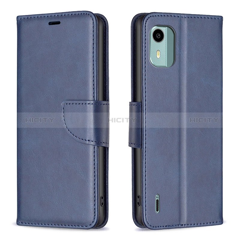 Funda de Cuero Cartera con Soporte Carcasa B04F para Nokia C12 Plus Azul