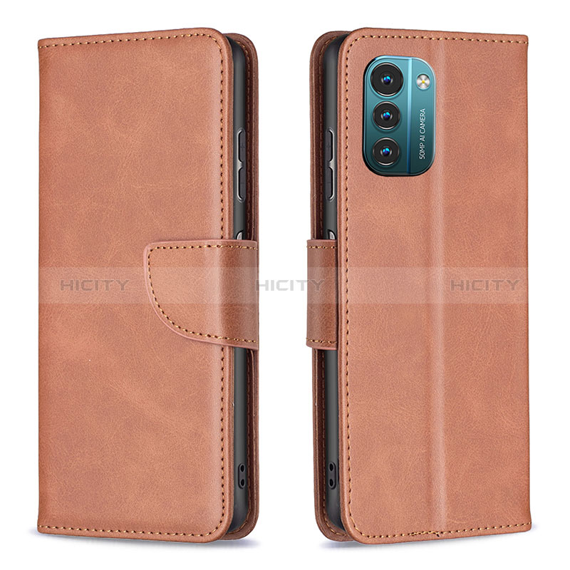 Funda de Cuero Cartera con Soporte Carcasa B04F para Nokia G21 Marron