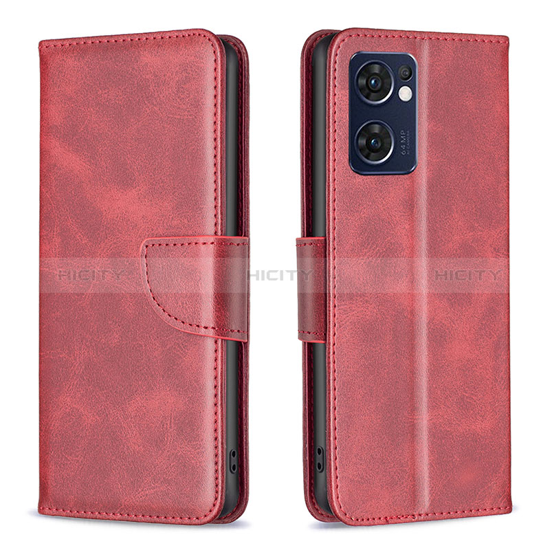 Funda de Cuero Cartera con Soporte Carcasa B04F para OnePlus Nord CE 2 5G Rojo