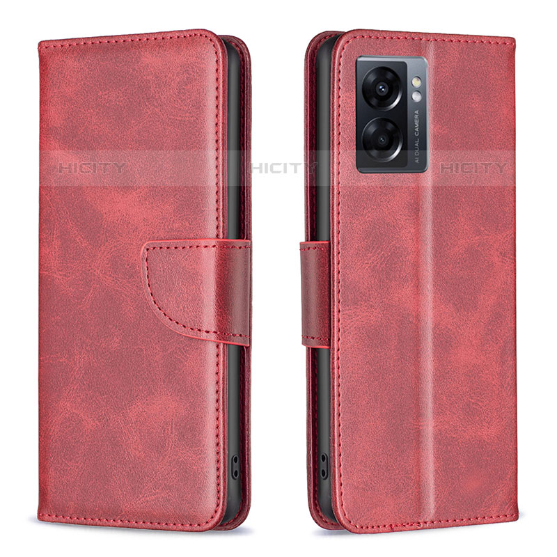 Funda de Cuero Cartera con Soporte Carcasa B04F para OnePlus Nord N300 5G Rojo