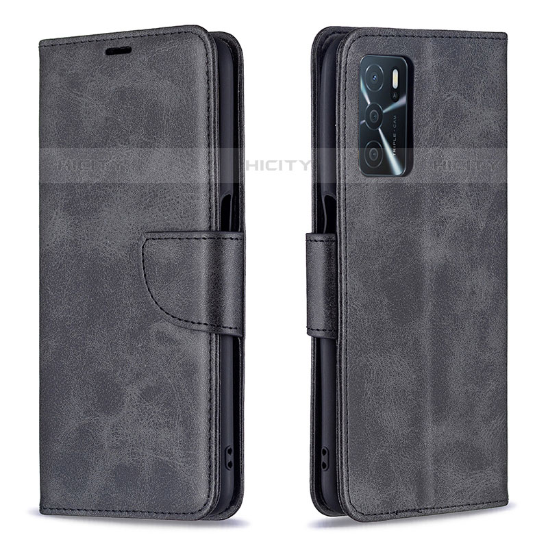 Funda de Cuero Cartera con Soporte Carcasa B04F para Oppo A54s Negro