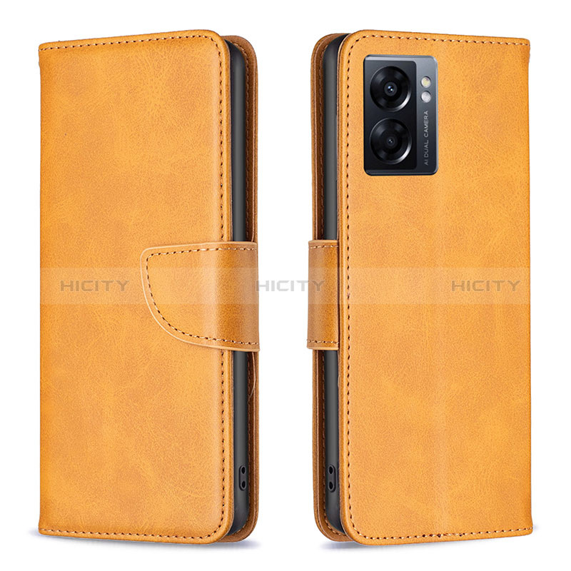 Funda de Cuero Cartera con Soporte Carcasa B04F para Oppo A57 5G Marron Claro