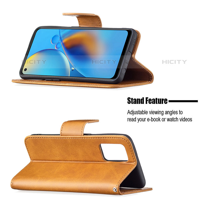 Funda de Cuero Cartera con Soporte Carcasa B04F para Oppo A74 4G