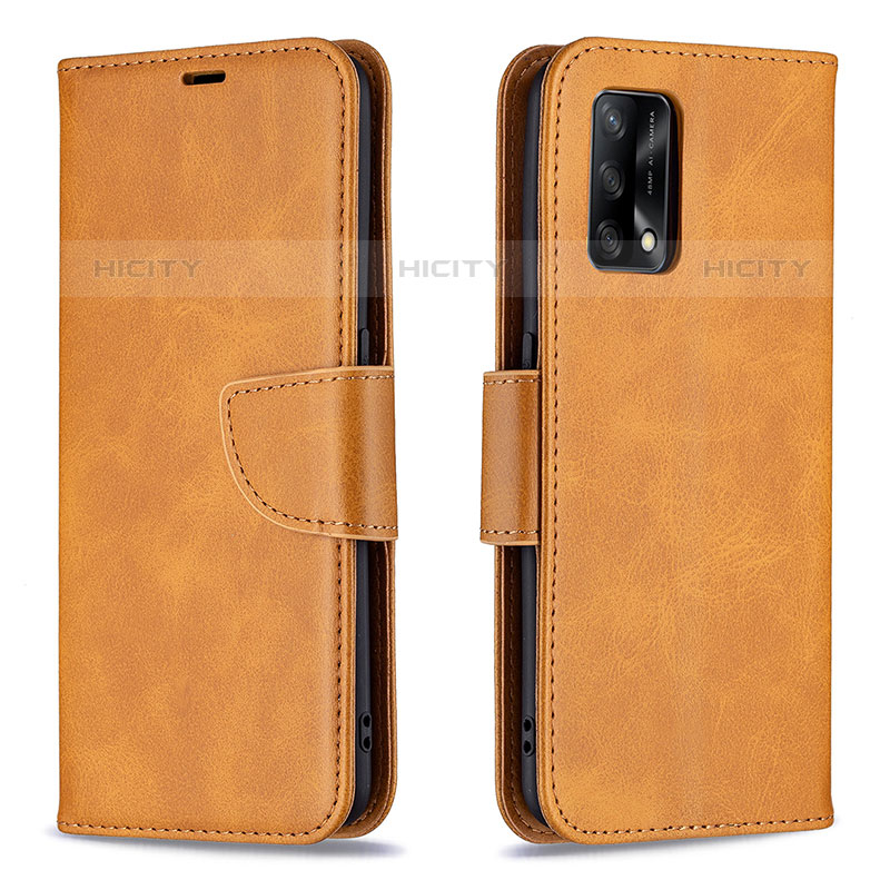 Funda de Cuero Cartera con Soporte Carcasa B04F para Oppo A74 4G Marron Claro