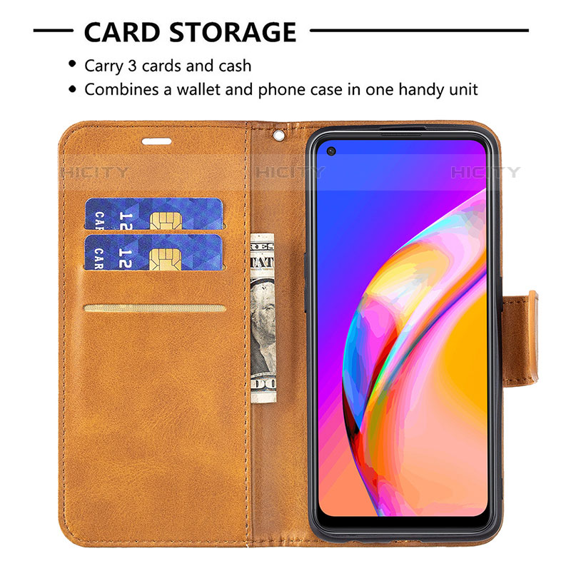 Funda de Cuero Cartera con Soporte Carcasa B04F para Oppo A94 5G