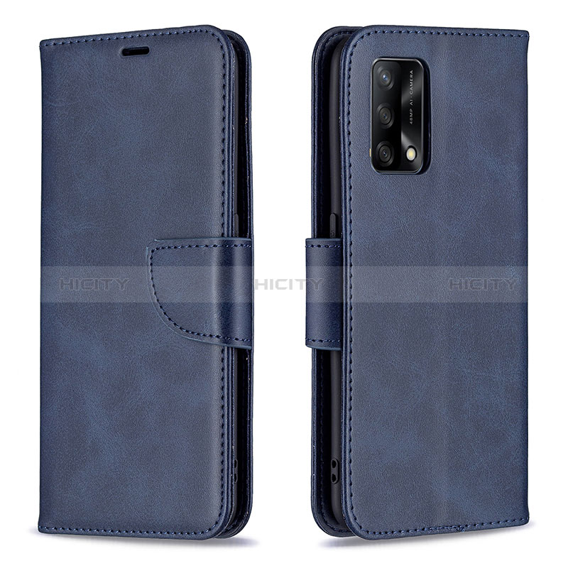 Funda de Cuero Cartera con Soporte Carcasa B04F para Oppo A95 4G Azul