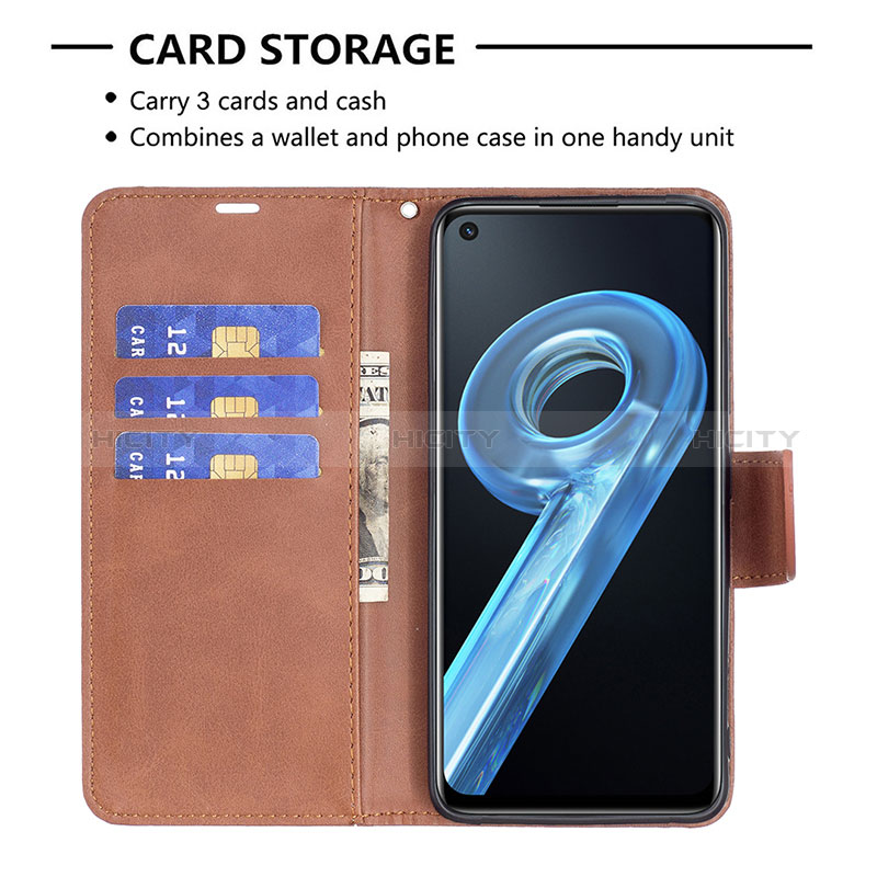 Funda de Cuero Cartera con Soporte Carcasa B04F para Oppo A96 4G