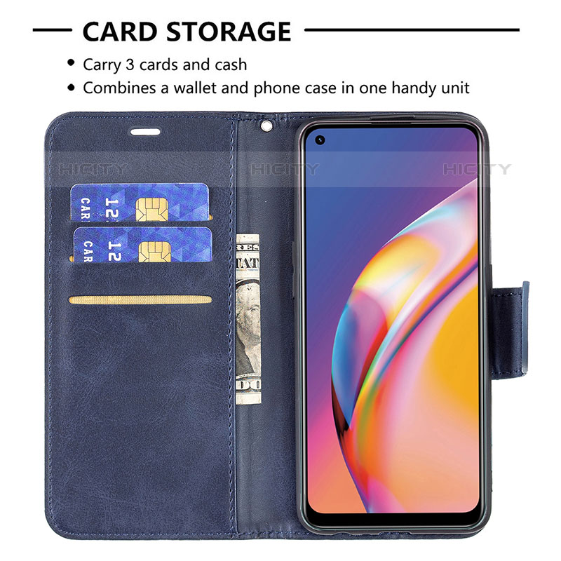 Funda de Cuero Cartera con Soporte Carcasa B04F para Oppo F19 Pro