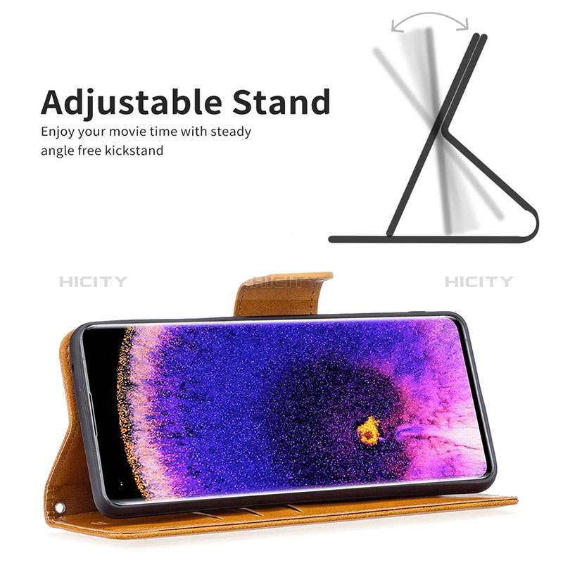 Funda de Cuero Cartera con Soporte Carcasa B04F para Oppo Find X5 5G