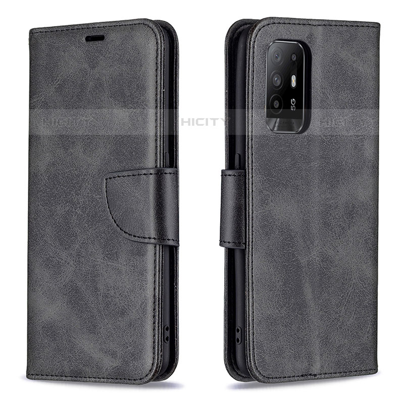 Funda de Cuero Cartera con Soporte Carcasa B04F para Oppo Reno5 Z 5G Negro