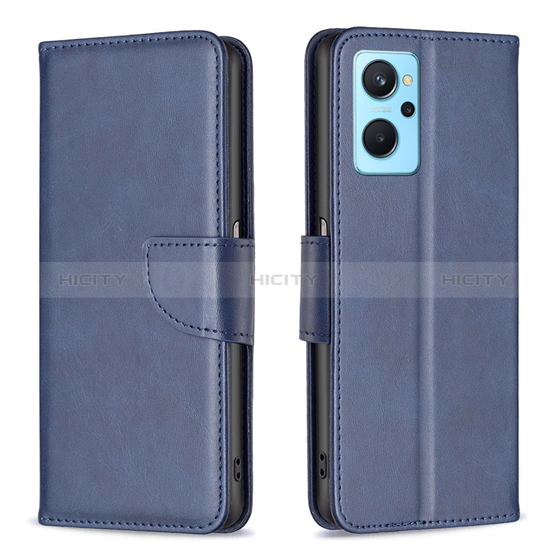 Funda de Cuero Cartera con Soporte Carcasa B04F para Realme 9i 4G Azul