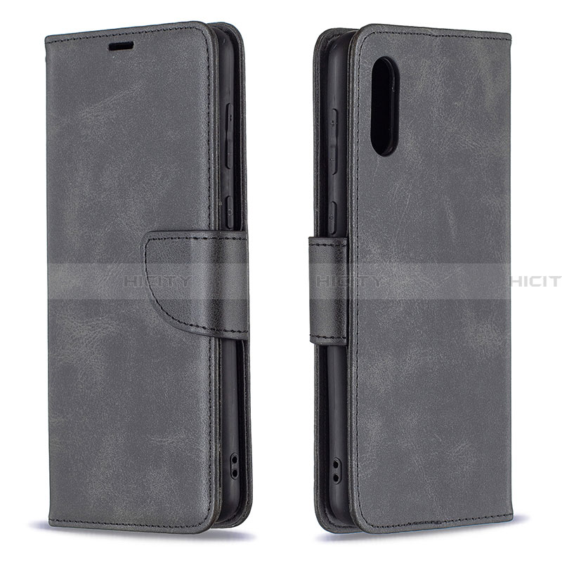 Funda de Cuero Cartera con Soporte Carcasa B04F para Samsung Galaxy A02 Negro