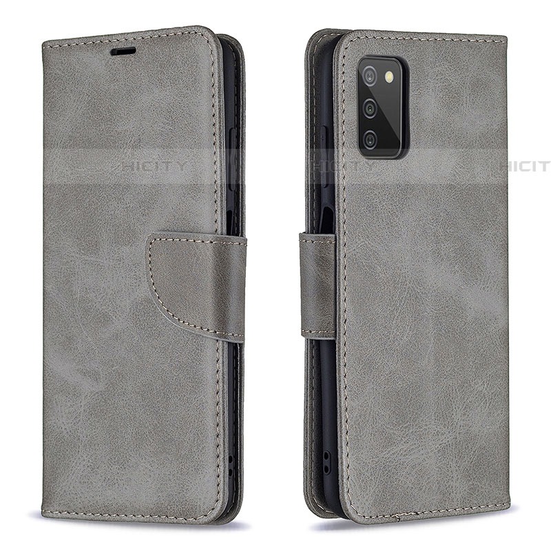 Funda de Cuero Cartera con Soporte Carcasa B04F para Samsung Galaxy A03s Gris