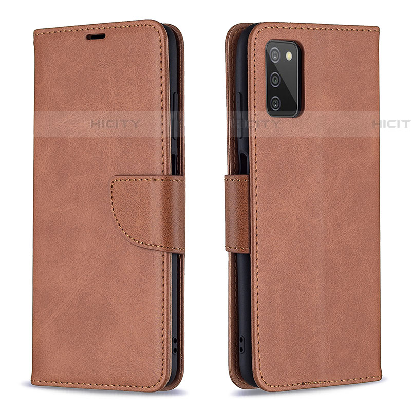 Funda de Cuero Cartera con Soporte Carcasa B04F para Samsung Galaxy A03s Marron