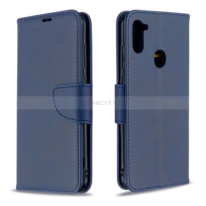 Funda de Cuero Cartera con Soporte Carcasa B04F para Samsung Galaxy A11 Azul