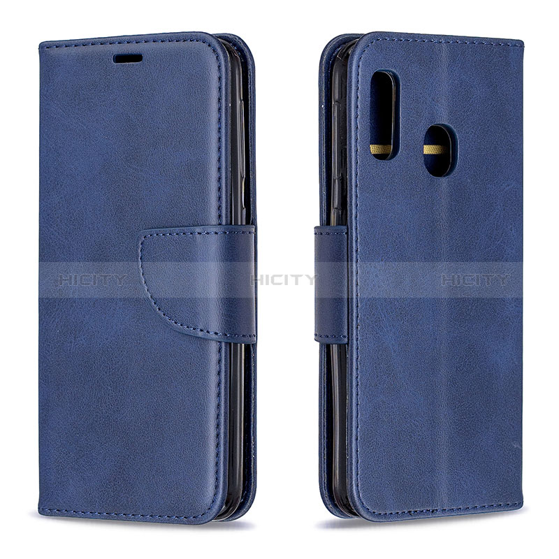 Funda de Cuero Cartera con Soporte Carcasa B04F para Samsung Galaxy A20e Azul