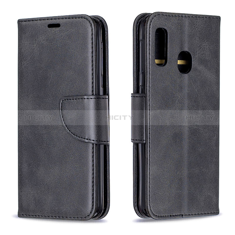 Funda de Cuero Cartera con Soporte Carcasa B04F para Samsung Galaxy A20e Negro