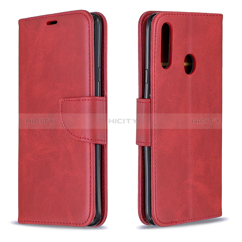 Funda de Cuero Cartera con Soporte Carcasa B04F para Samsung Galaxy A20s Rojo