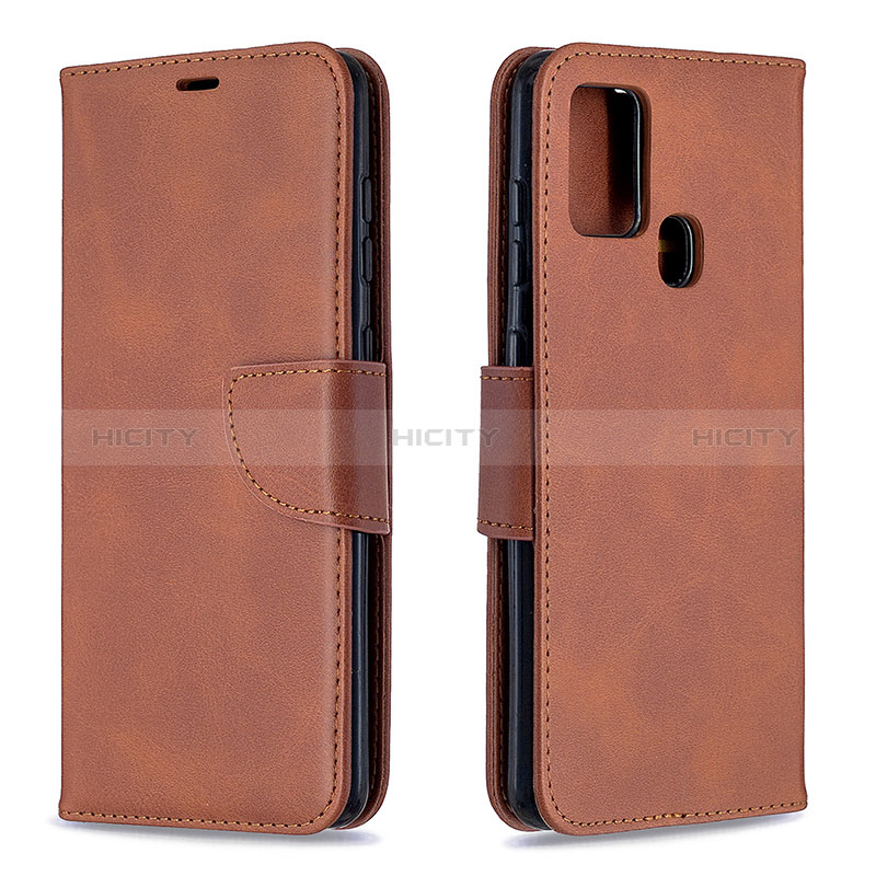 Funda de Cuero Cartera con Soporte Carcasa B04F para Samsung Galaxy A21s Marron