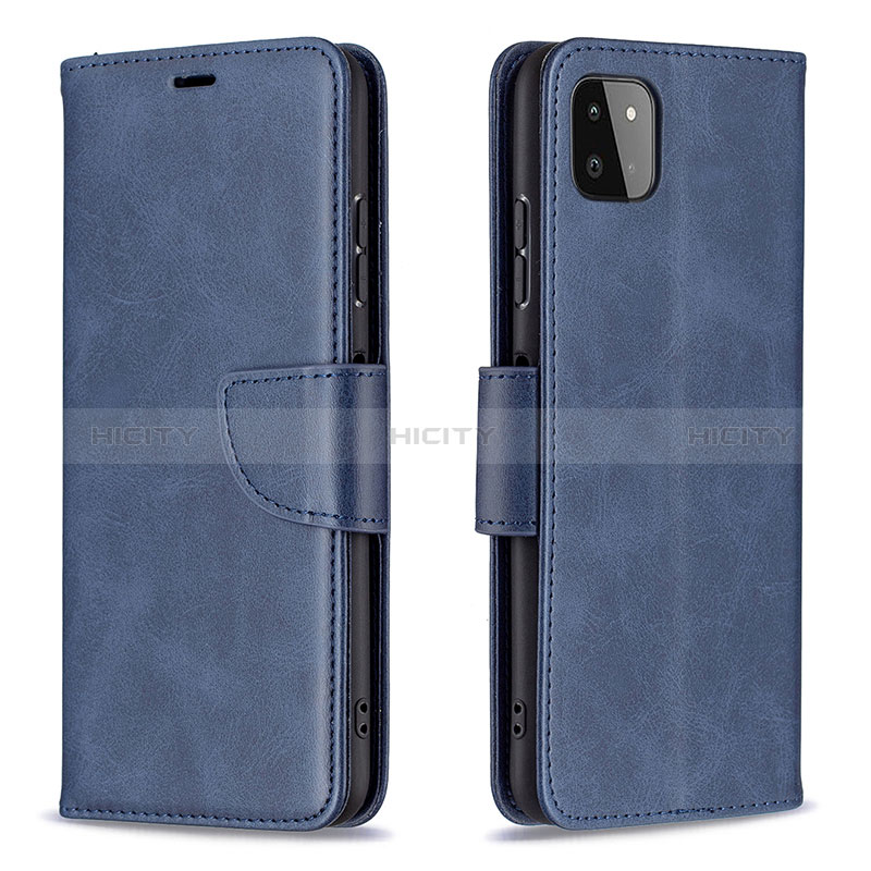 Funda de Cuero Cartera con Soporte Carcasa B04F para Samsung Galaxy A22s 5G Azul