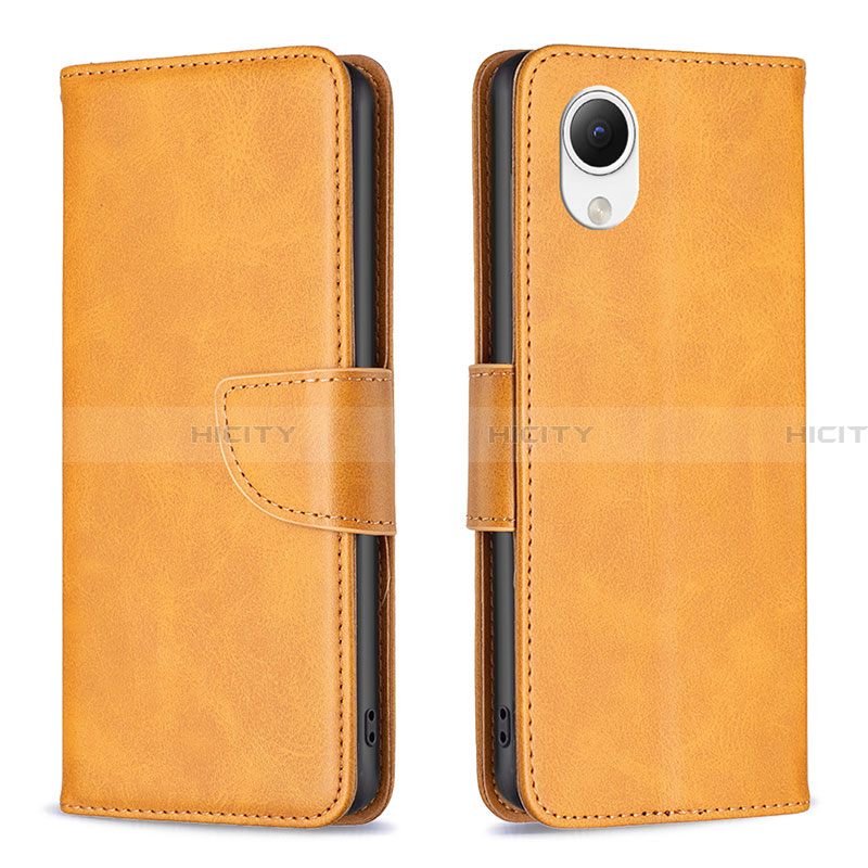 Funda de Cuero Cartera con Soporte Carcasa B04F para Samsung Galaxy A23 5G SC-56C Marron Claro