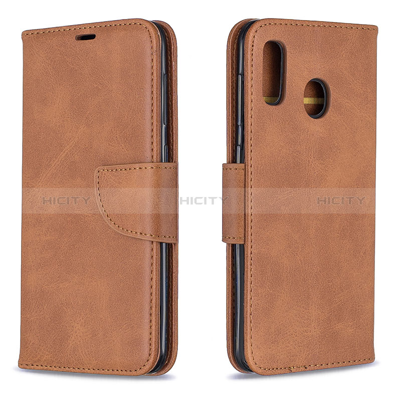 Funda de Cuero Cartera con Soporte Carcasa B04F para Samsung Galaxy A30 Marron