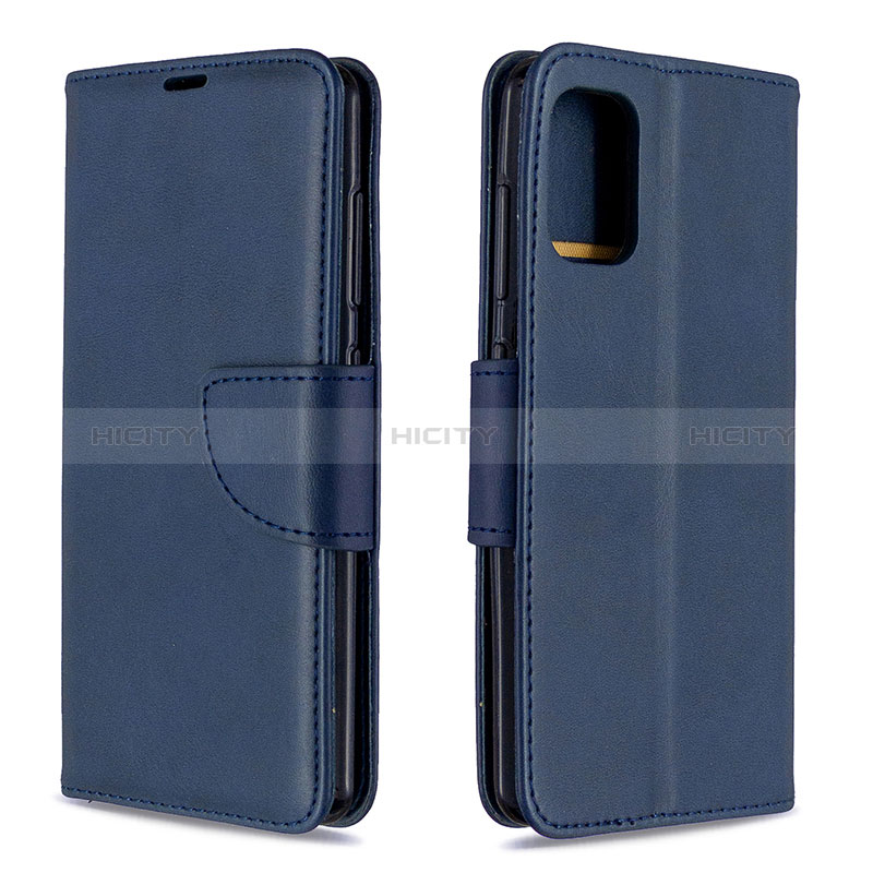 Funda de Cuero Cartera con Soporte Carcasa B04F para Samsung Galaxy A41 Azul