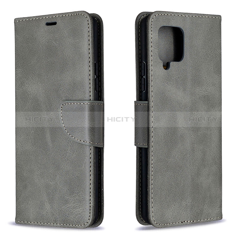 Funda de Cuero Cartera con Soporte Carcasa B04F para Samsung Galaxy A42 5G Gris