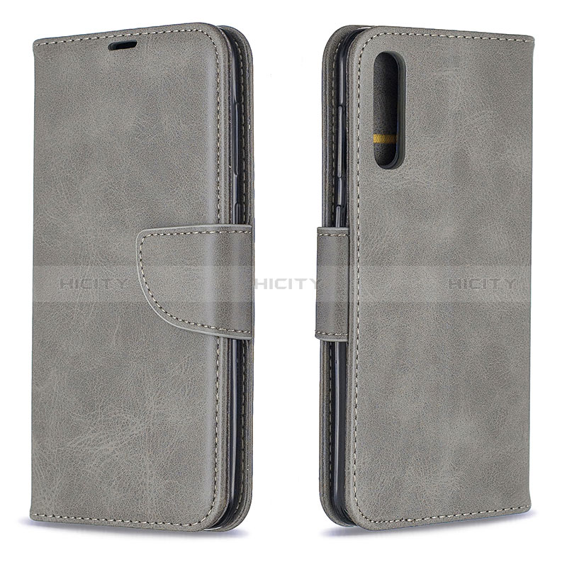 Funda de Cuero Cartera con Soporte Carcasa B04F para Samsung Galaxy A50S Gris