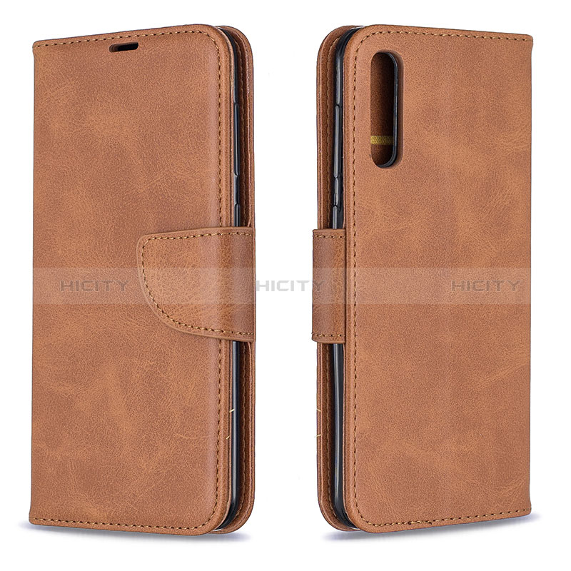 Funda de Cuero Cartera con Soporte Carcasa B04F para Samsung Galaxy A50S Marron