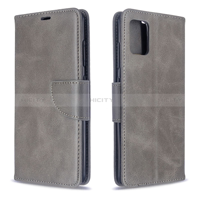 Funda de Cuero Cartera con Soporte Carcasa B04F para Samsung Galaxy A51 5G Gris