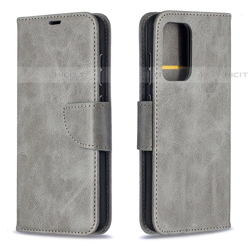 Funda de Cuero Cartera con Soporte Carcasa B04F para Samsung Galaxy A52 4G Gris