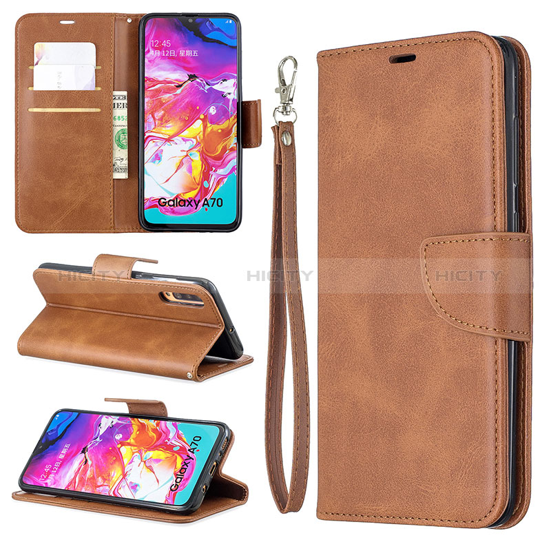 Funda de Cuero Cartera con Soporte Carcasa B04F para Samsung Galaxy A70