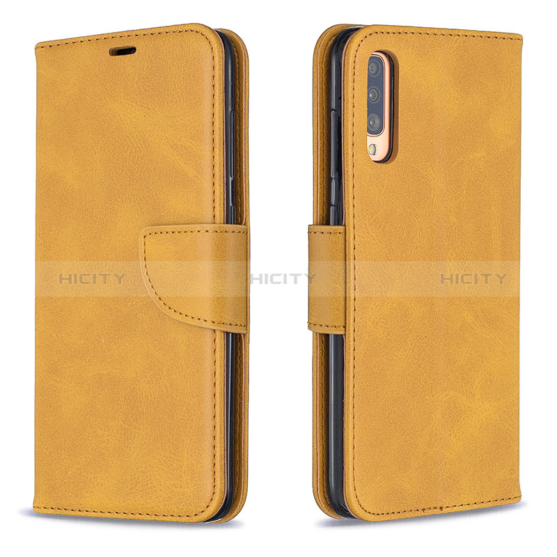 Funda de Cuero Cartera con Soporte Carcasa B04F para Samsung Galaxy A70 Marron Claro